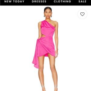 Superdown Vibrant Pink One-Shoulder Dress